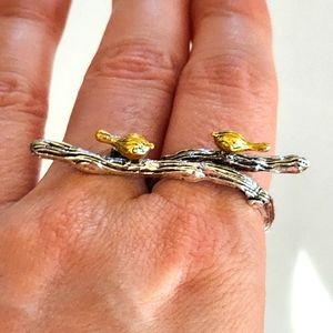 🐤 Birds On A Branch Knuckle Ring